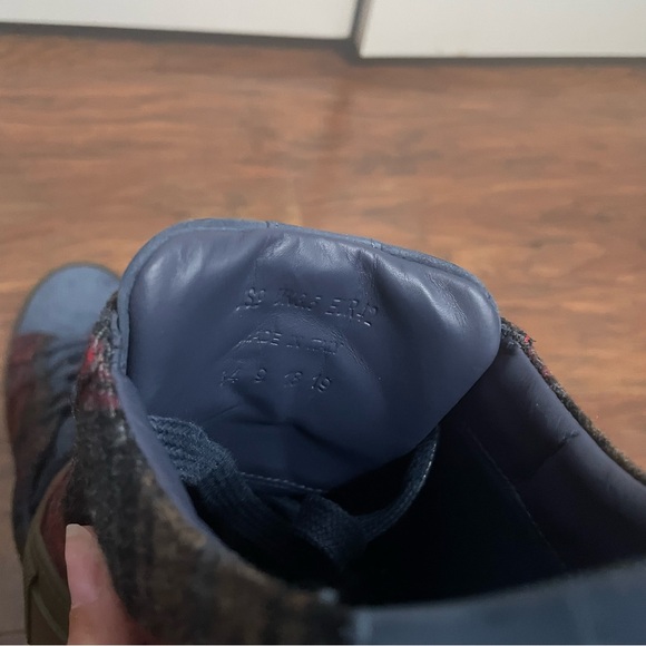 💖 GREATS Brooklyn The Royale Blue/Red Plaid Suede & Wool Sneakers - Picture 8 of 9